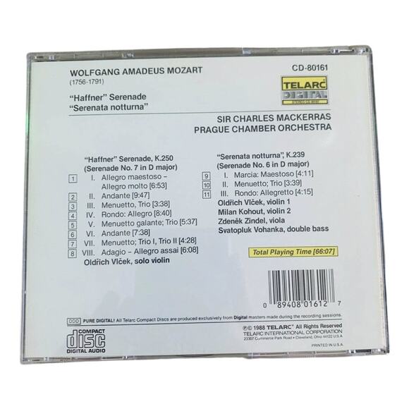 Mozart Haffner Serenade Serenata Notturna Mackerras Prague Excellent CD Telarc - Picture 4 of 4